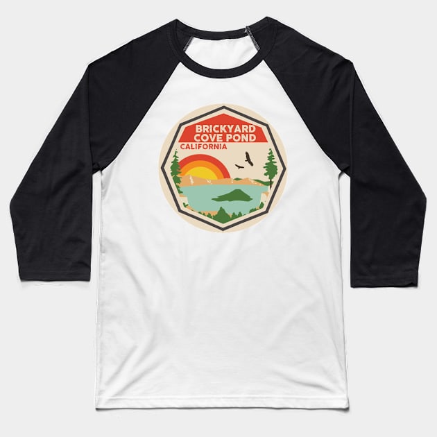 Brickyard Cove Pond California Colorful Baseball T-Shirt by POD4